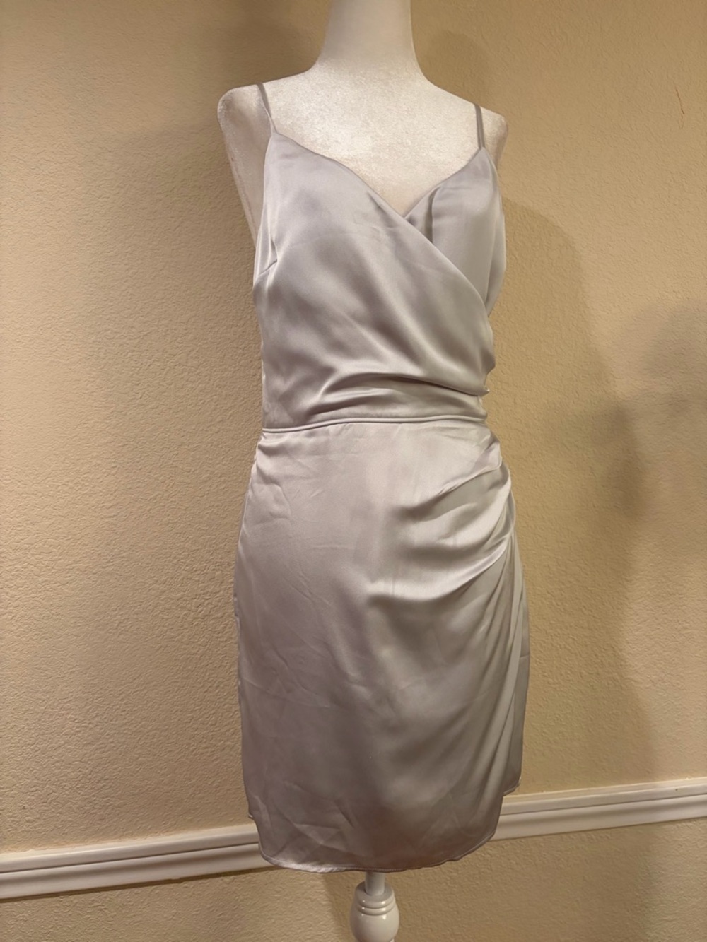 Abercrombie & Fitch Silver Satin Mini Dress